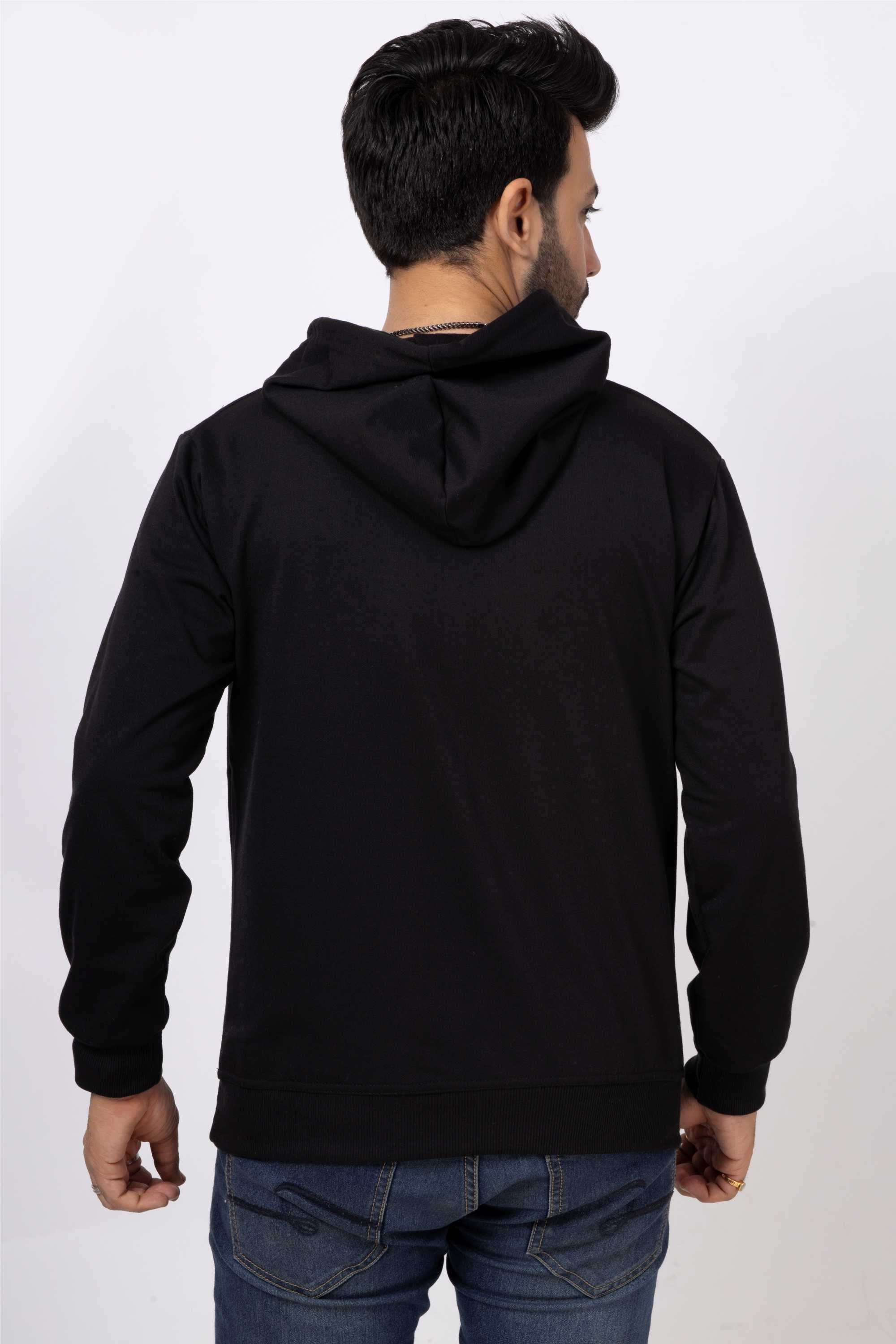 159-Plain Hoodies-Black