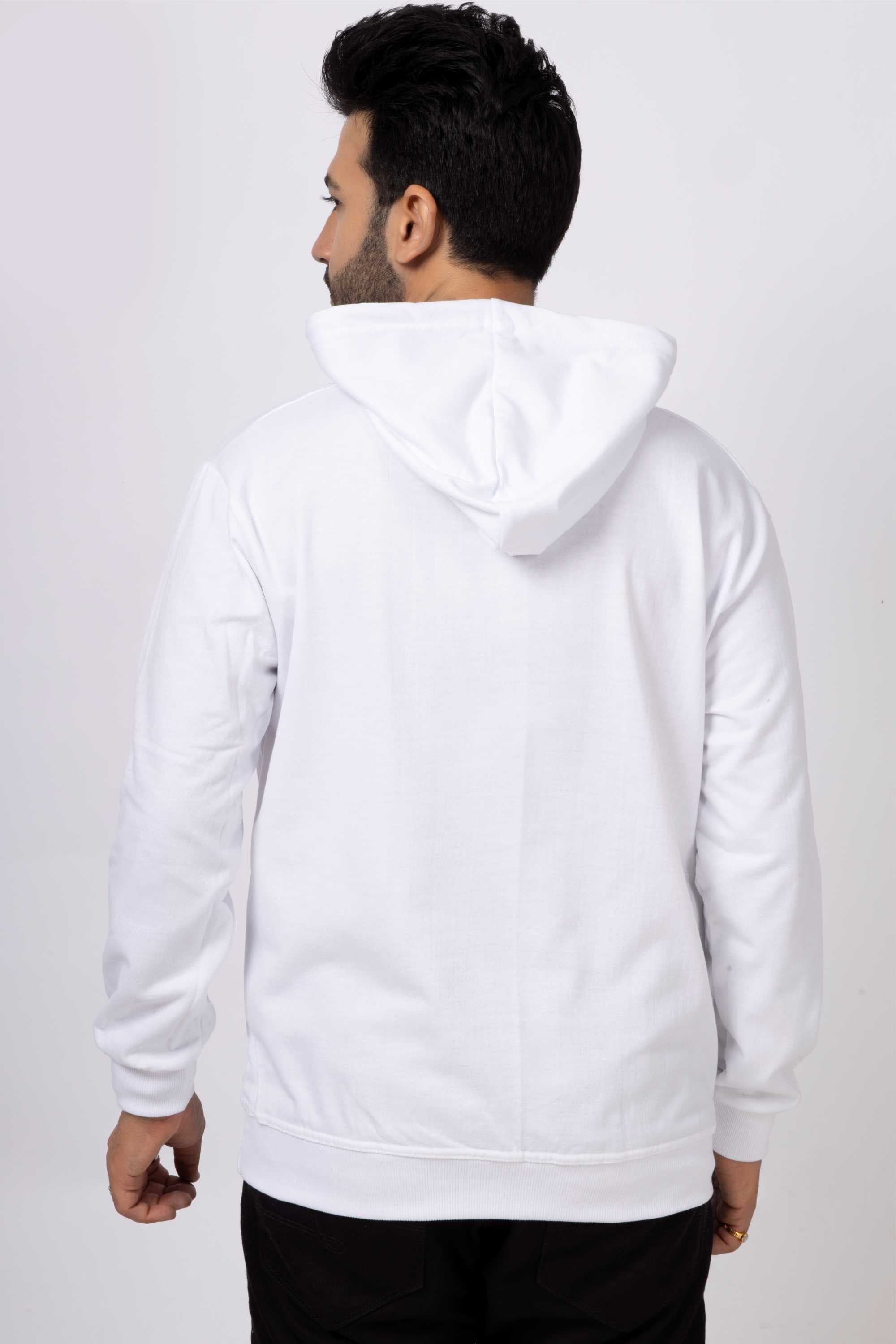 159-Plain Hoodies-White
